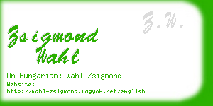zsigmond wahl business card